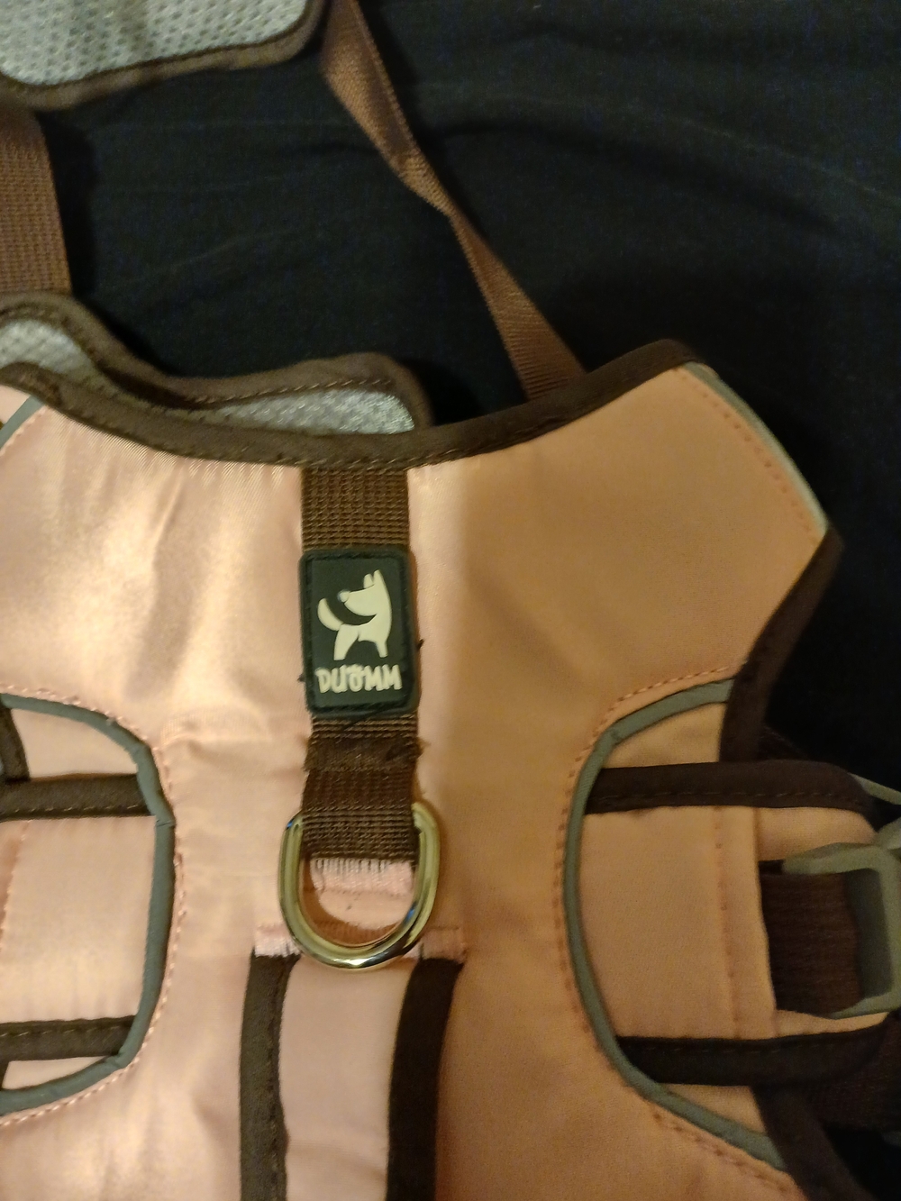 PupVox Pink Dog Harness with Brown Trim - Picture 7 of 9